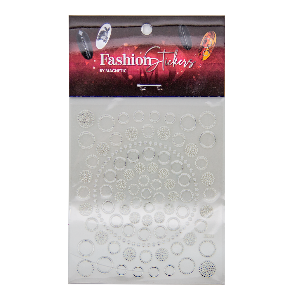 Magnetic Fashion Sticker Circles Silver - Creata Beauty - Professional Beauty Products