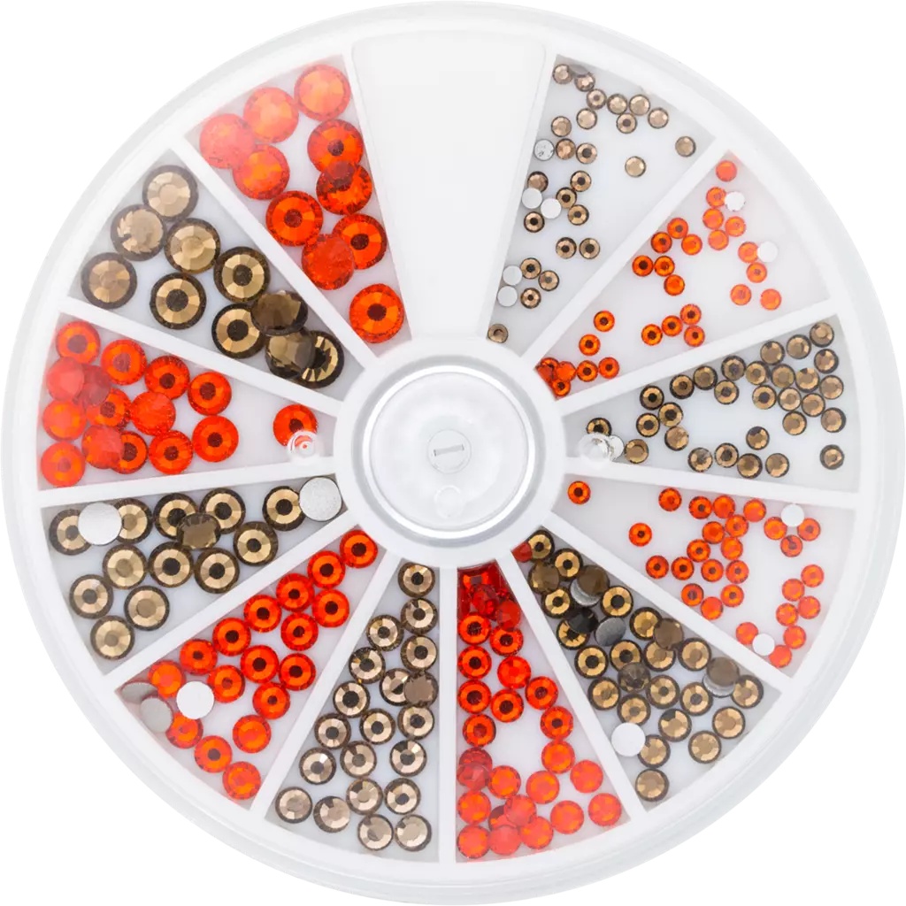 Magnetic Rhinestone Wheel Topaz and Hyacinth 6 sizes 270pcs - Creata Beauty - Professional Beauty Products