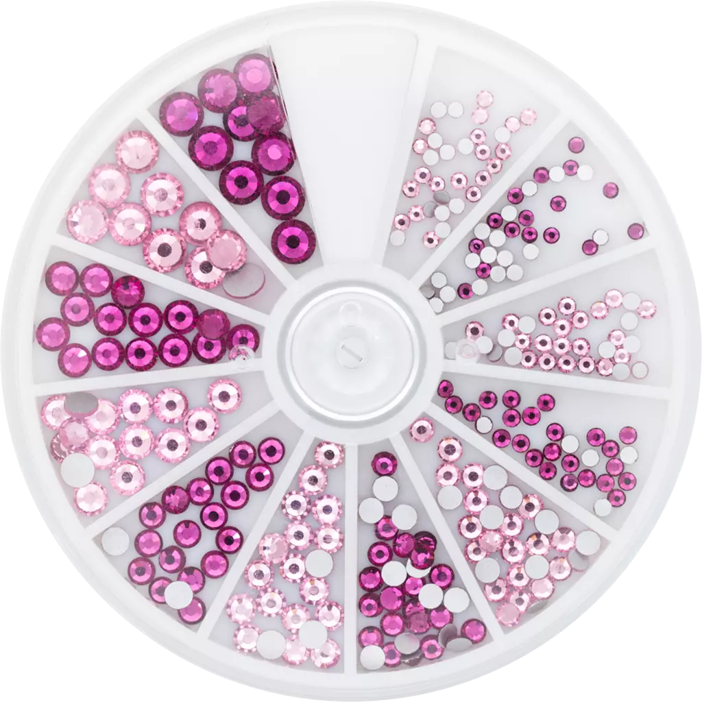 Magnetic Rhinestone Wheel Roze and Fuchsia 6 sizes 270pcs - Creata Beauty - Professional Beauty Products