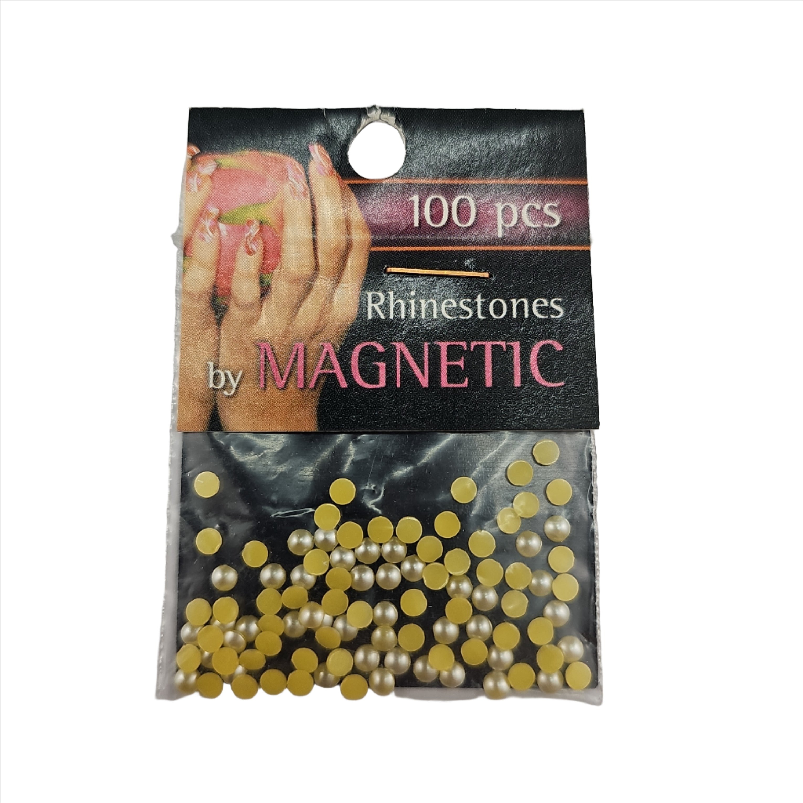 Magnetic Pearl Round Yellow Large 100 pcs - Creata Beauty - Professional Beauty Products