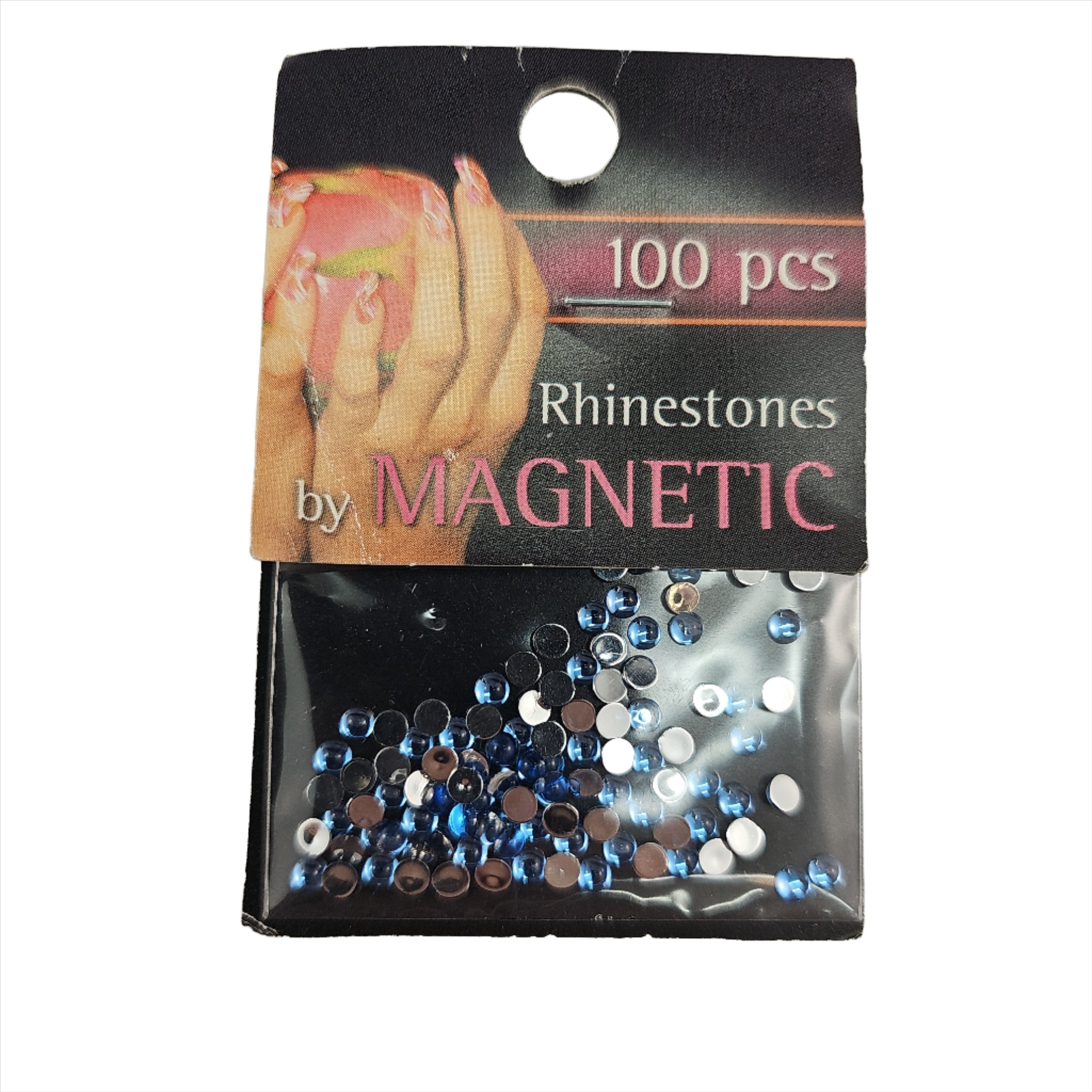 Magnetic Rhinestone Round L/Blue L 100 pcs - Creata Beauty - Professional Beauty Products