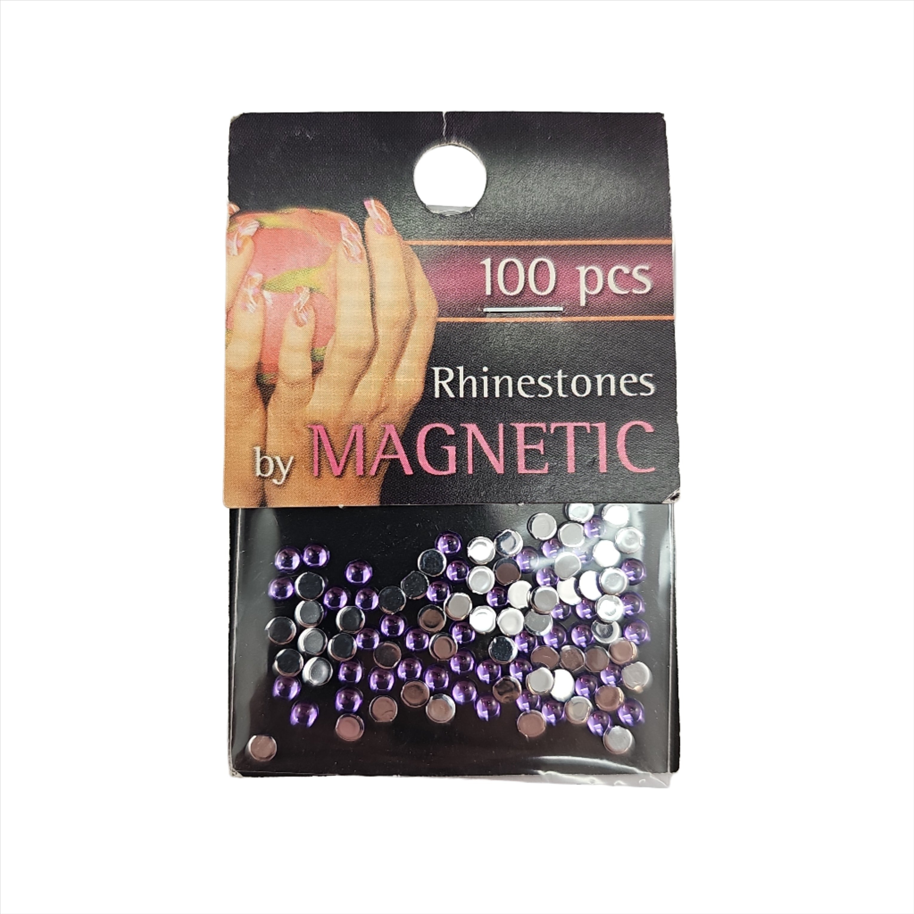 Magnetic Rhinestone Round Lilac L 100 pcs - Creata Beauty - Professional Beauty Products