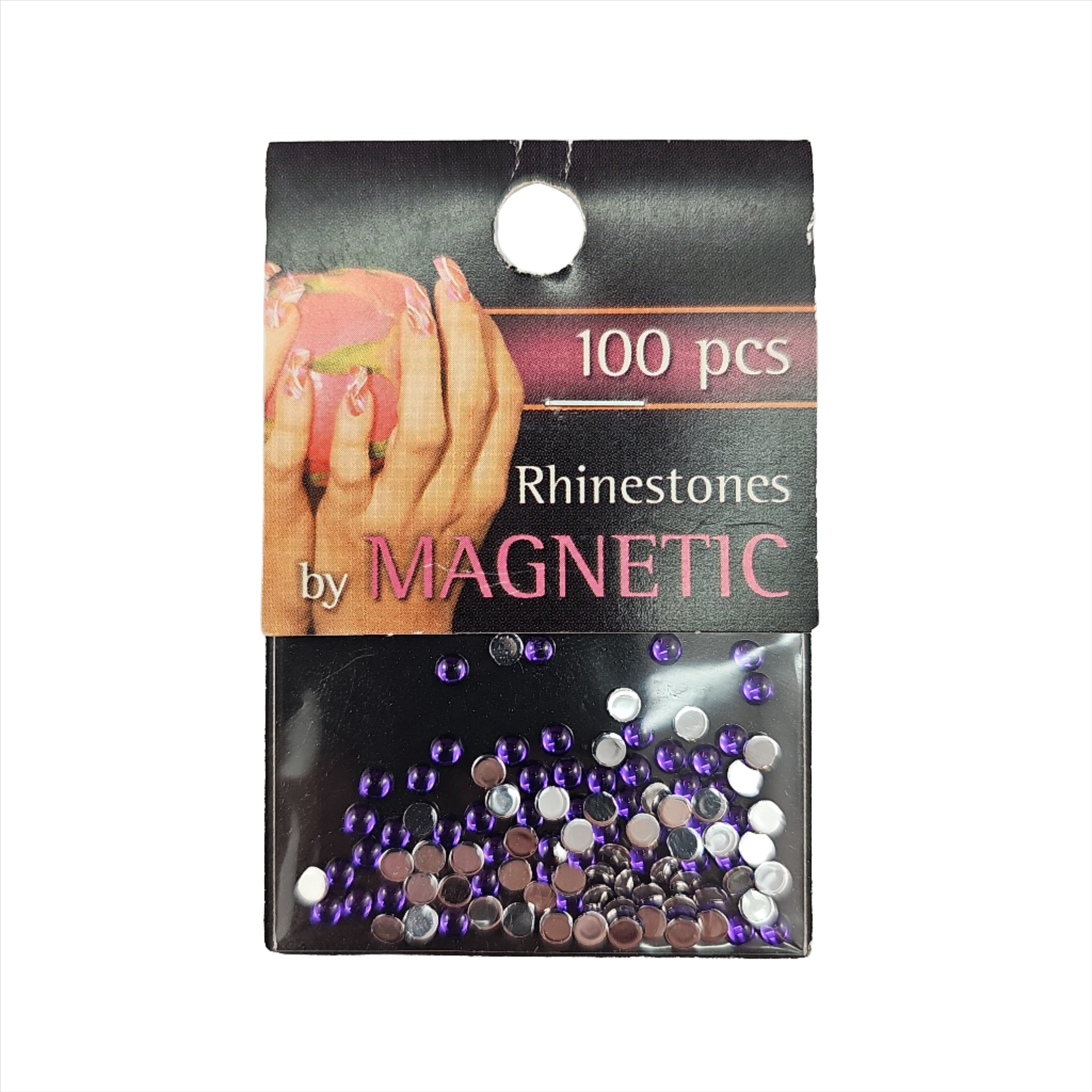 Magnetic Rhinestone Round Purple Large 100 pcs - Creata Beauty - Professional Beauty Products