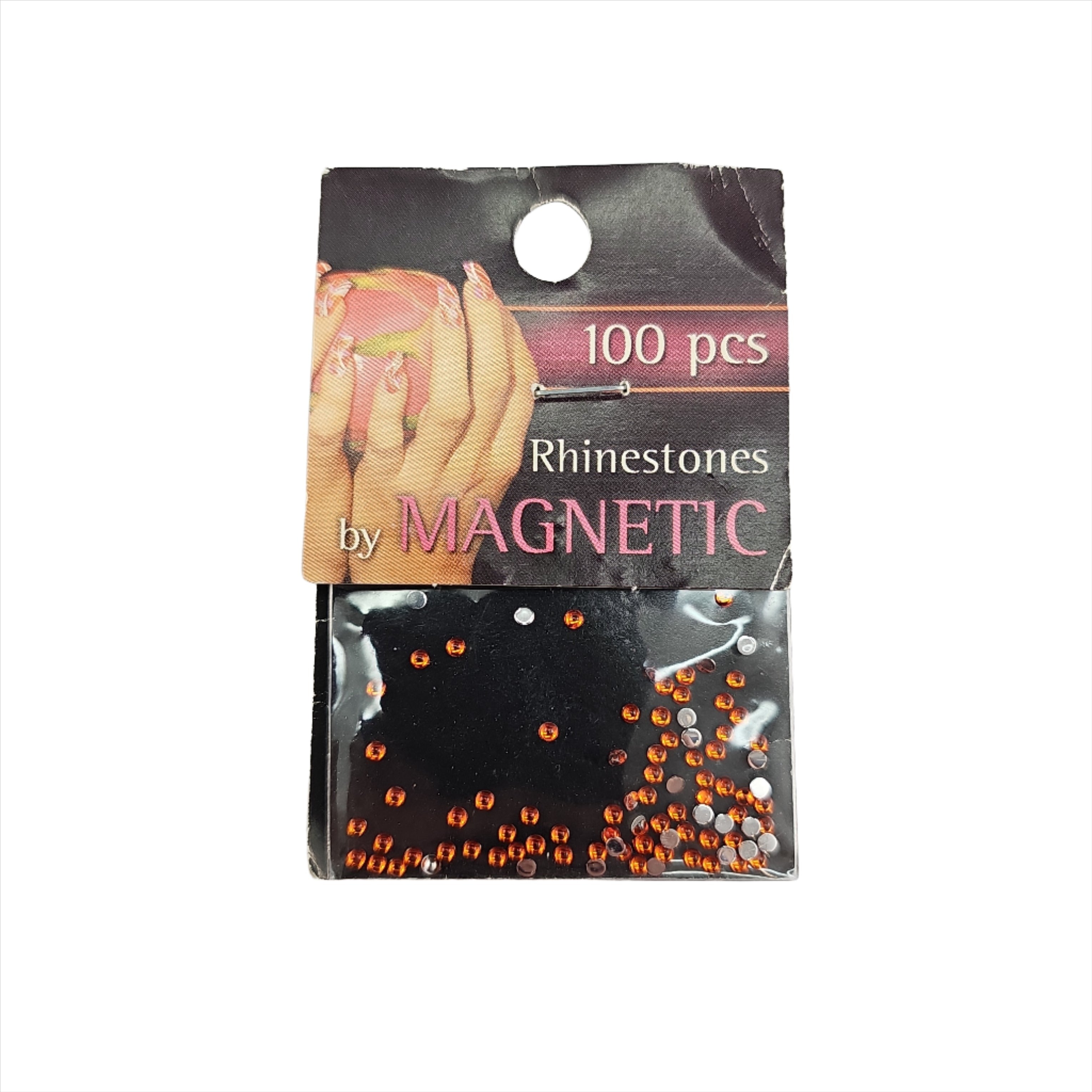 Magnetic Rhinestone Round Orange Medium 100 pcs - Creata Beauty - Professional Beauty Products