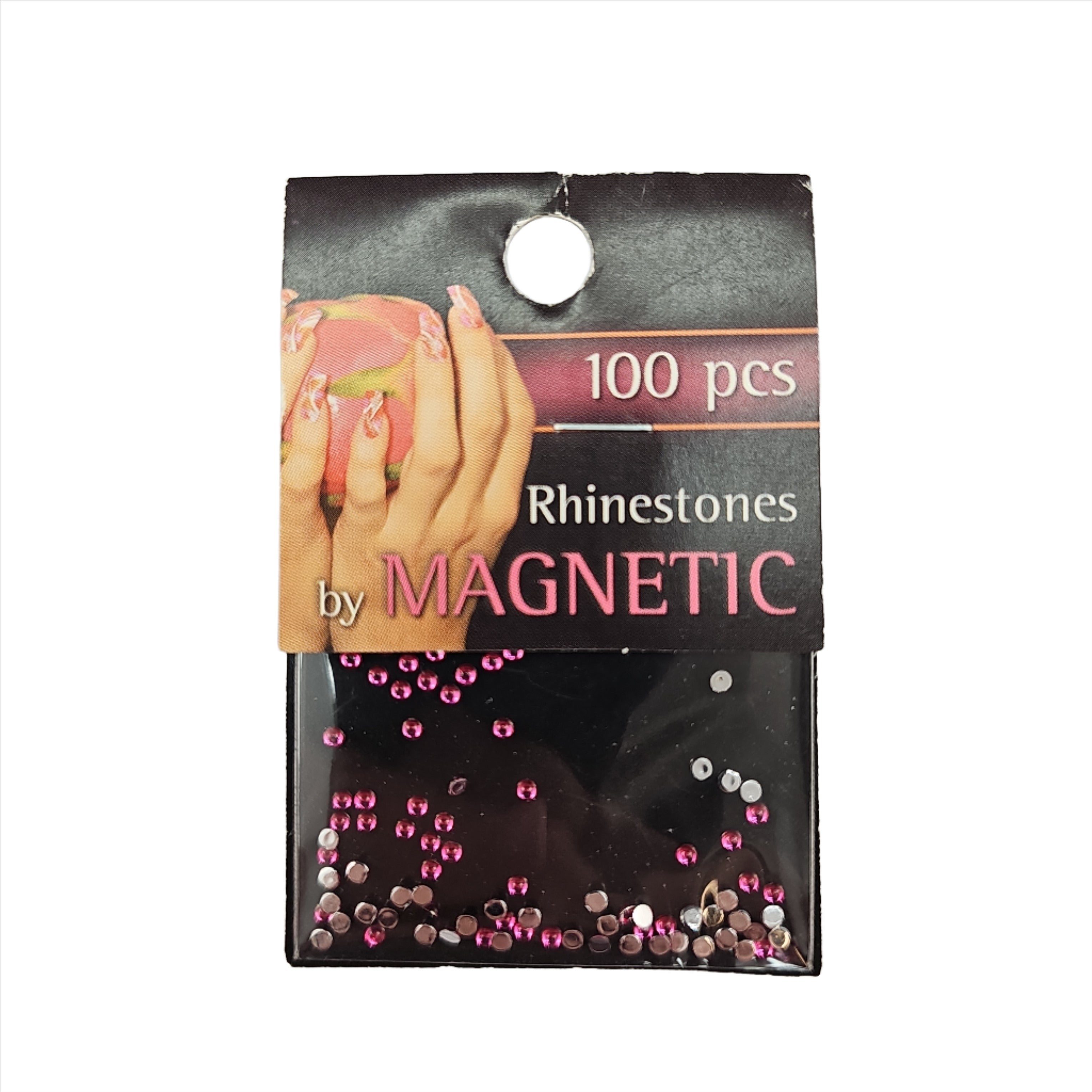 Magnetic Rhinestone Round Pink Medium 100 pcs - Creata Beauty - Professional Beauty Products