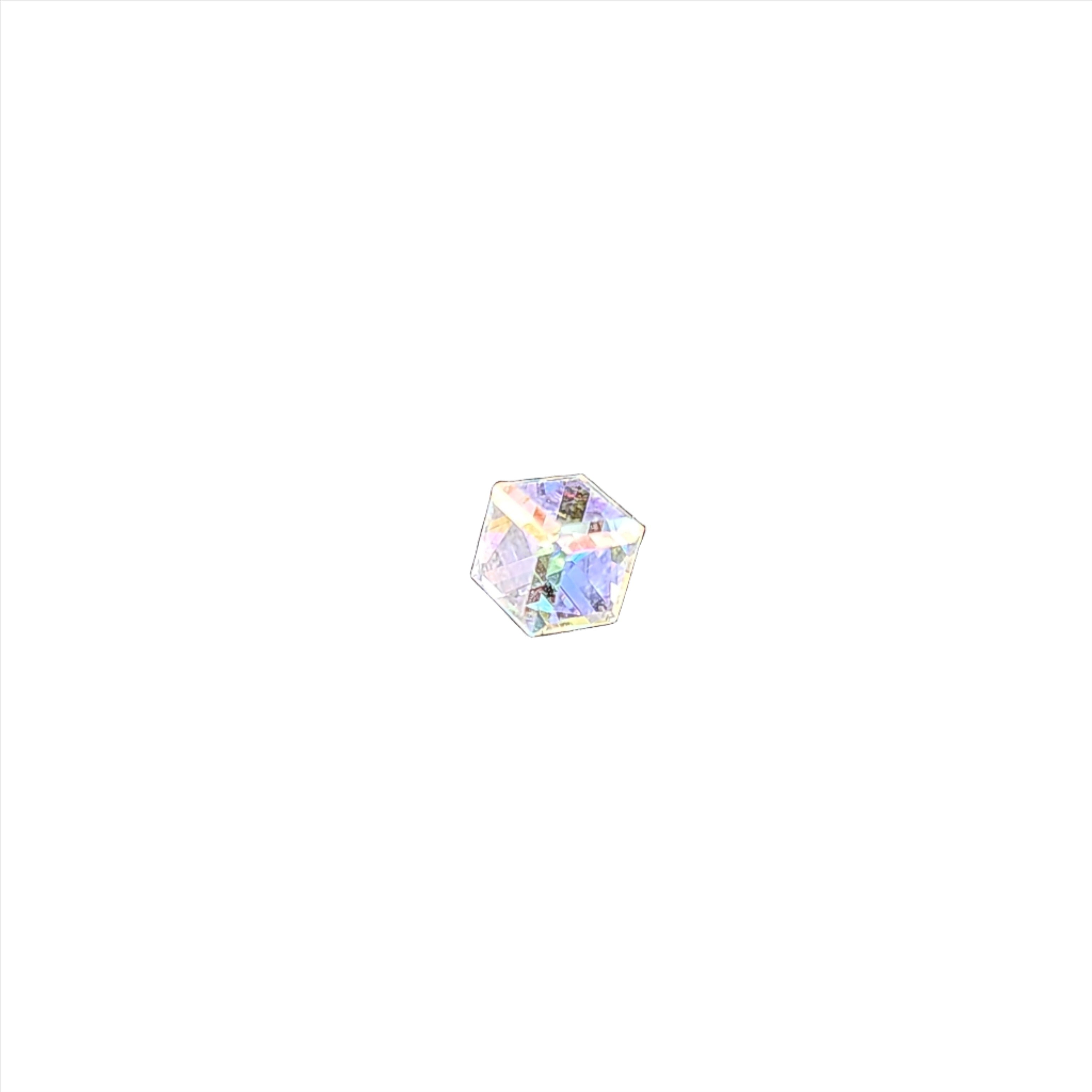 Swarovski Emb. Crystal AB 6mm Faceted cube fancy 1pc - Creata Beauty - Professional Beauty Products