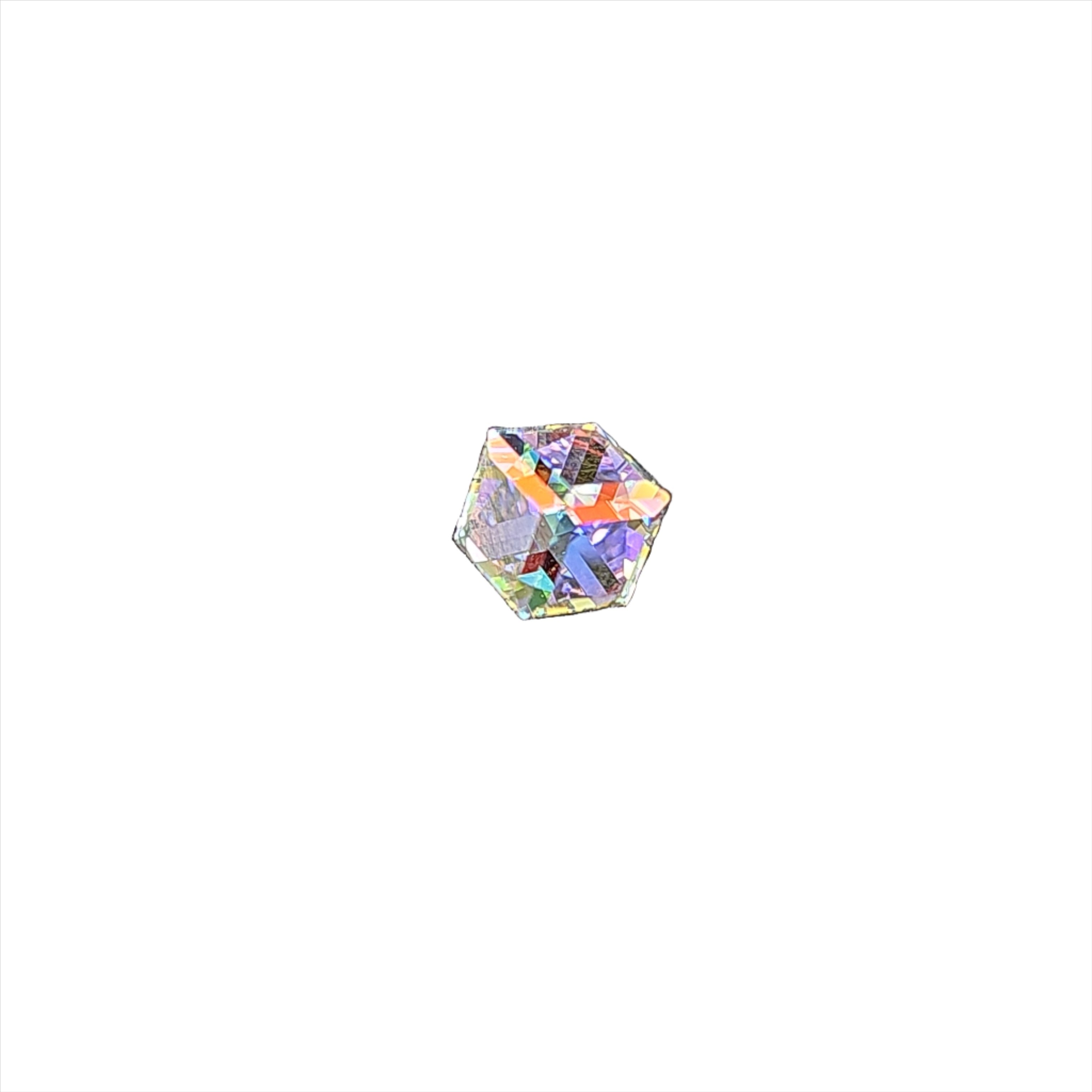 Swarovski Emb. Crystal AB 8mm Faceted cube fancy 1pc - Creata Beauty - Professional Beauty Products