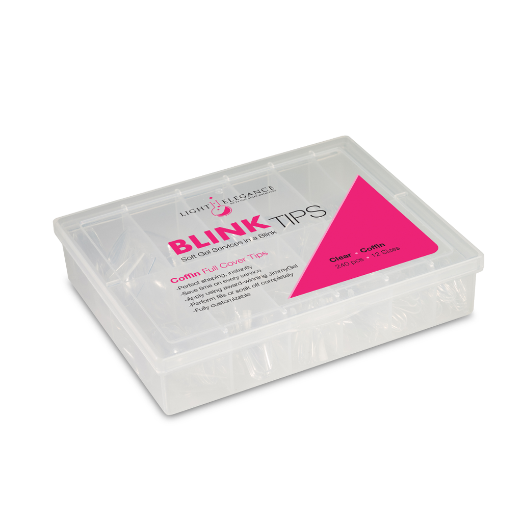 Light Elegance BlinkTips, Coffin Shape, 240 full-cover tips per box