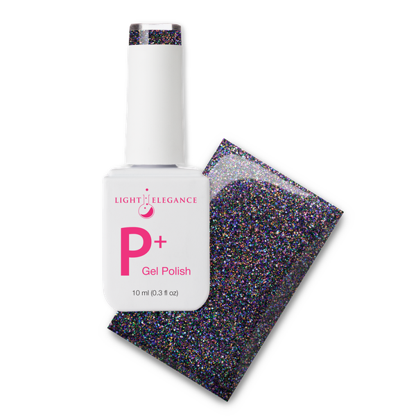 Light Elegance P+ Soak Off Glitter Gel - Filthy Witch :: New Packaging