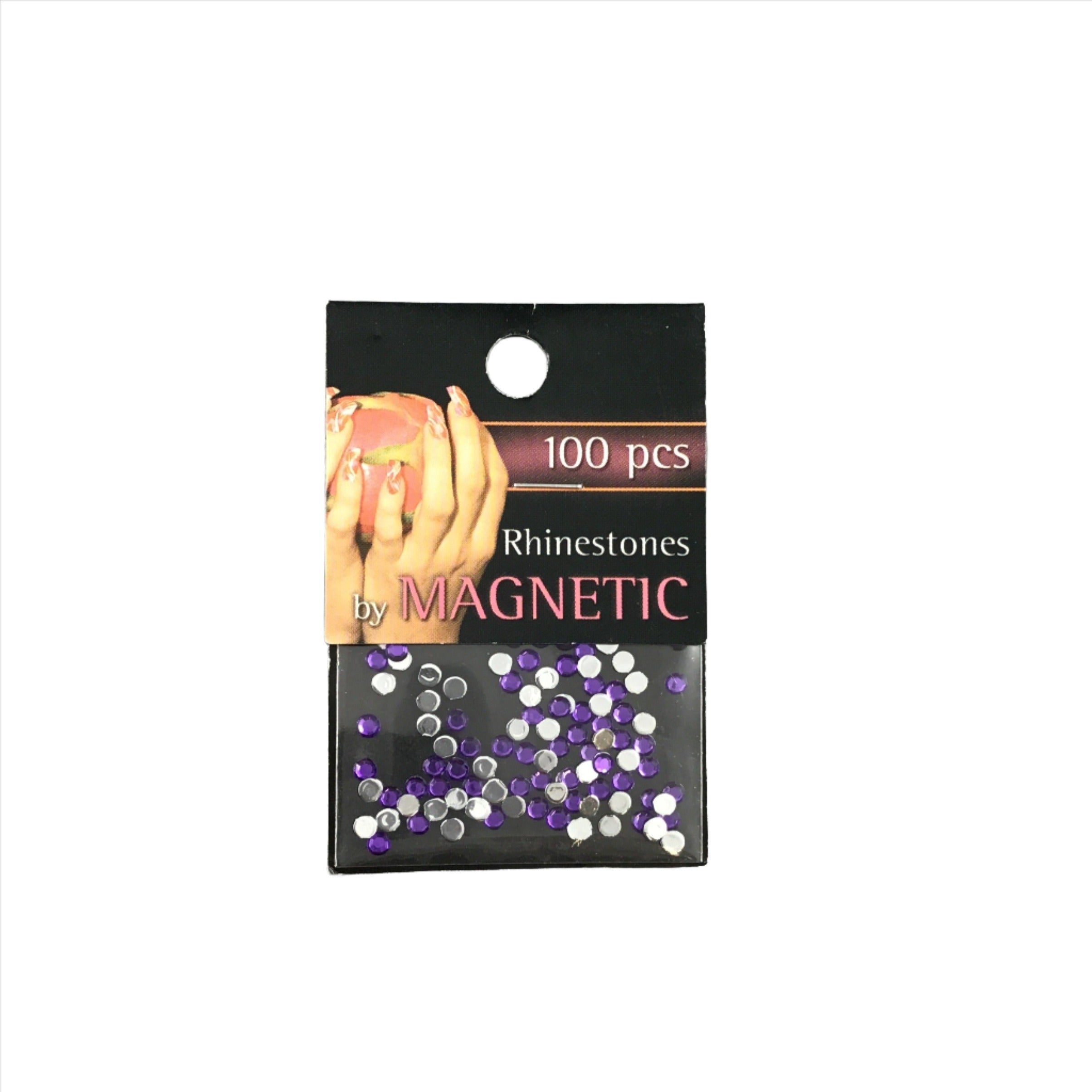 Magnetic Rhinestone Purple Large 100 pcs