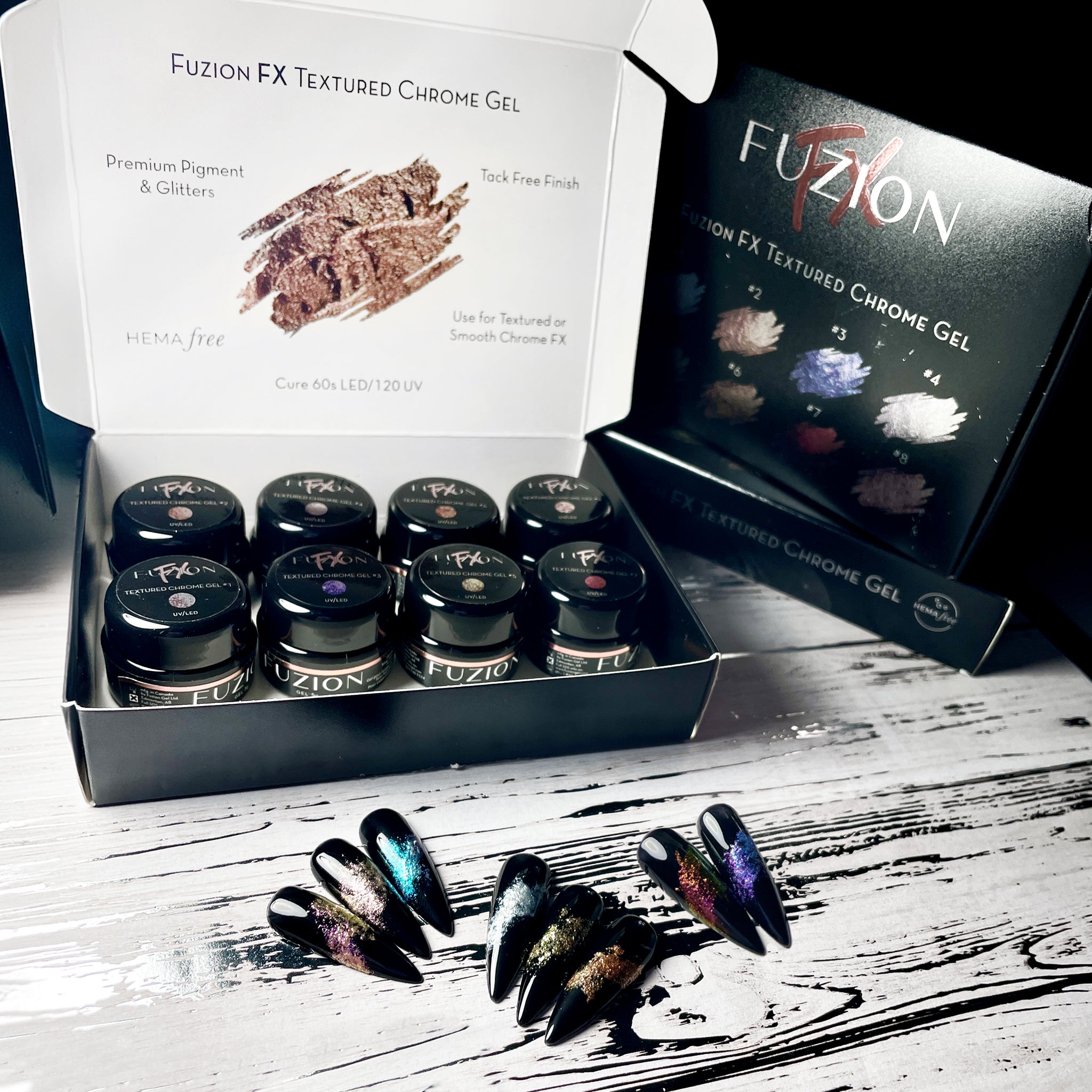 Fuzion FX - Textured Chrome Gel Collection - Shade #1-8