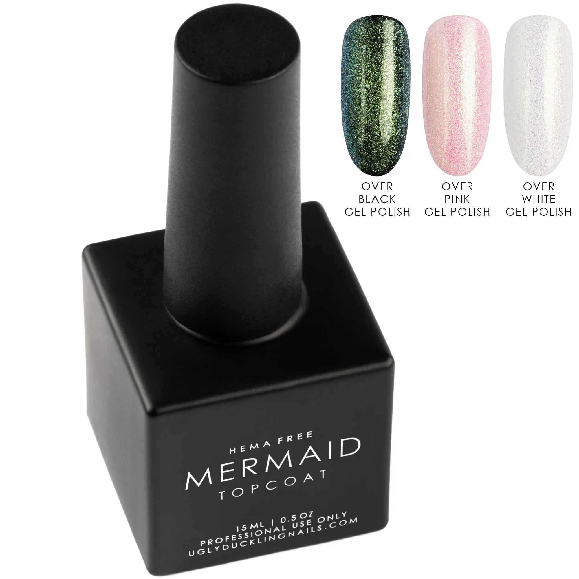 Ugly Duckling Gel Polish - Hema Free No Wipe Topcoat - Mermaid