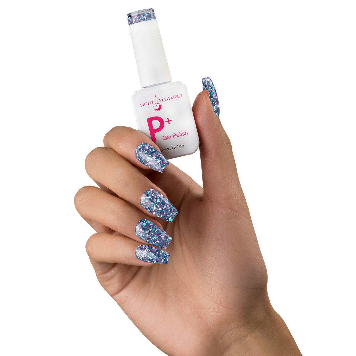 Light Elegance P+ Soak Off Glitter Gel - Bratty Blue :: New Packaging