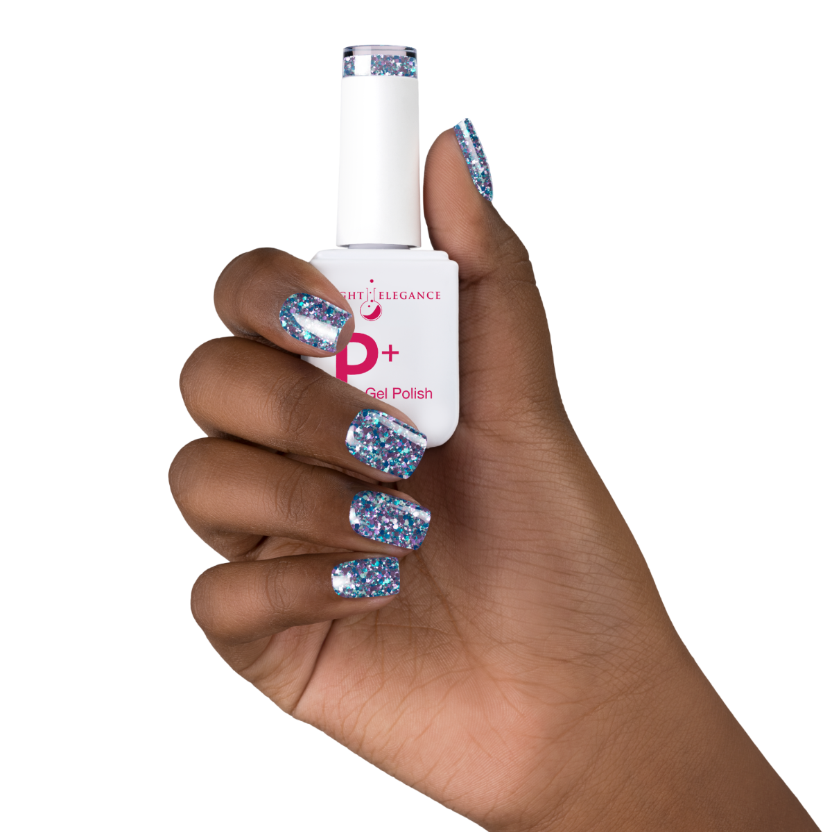 Light Elegance P+ Soak Off Glitter Gel - Bratty Blue :: New Packaging