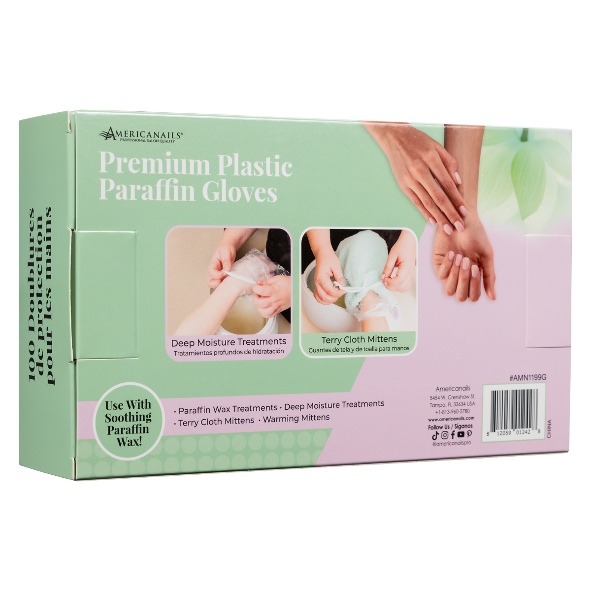 Americanails Premium Plastic Paraffin Gloves 100ct - Creata Beauty - Professional Beauty Products