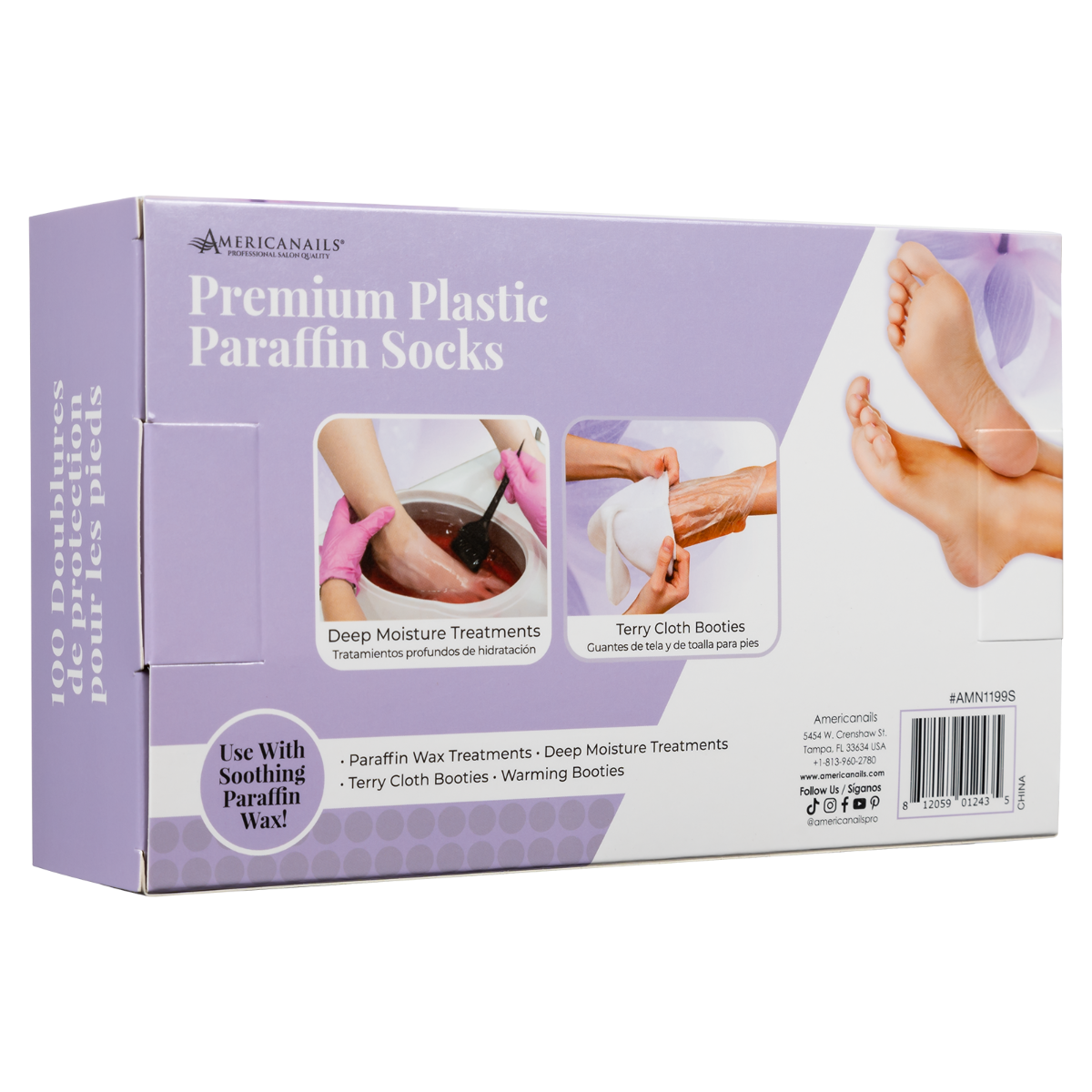 Americanails Premium Plastic Paraffin Socks 100ct - Creata Beauty - Professional Beauty Products